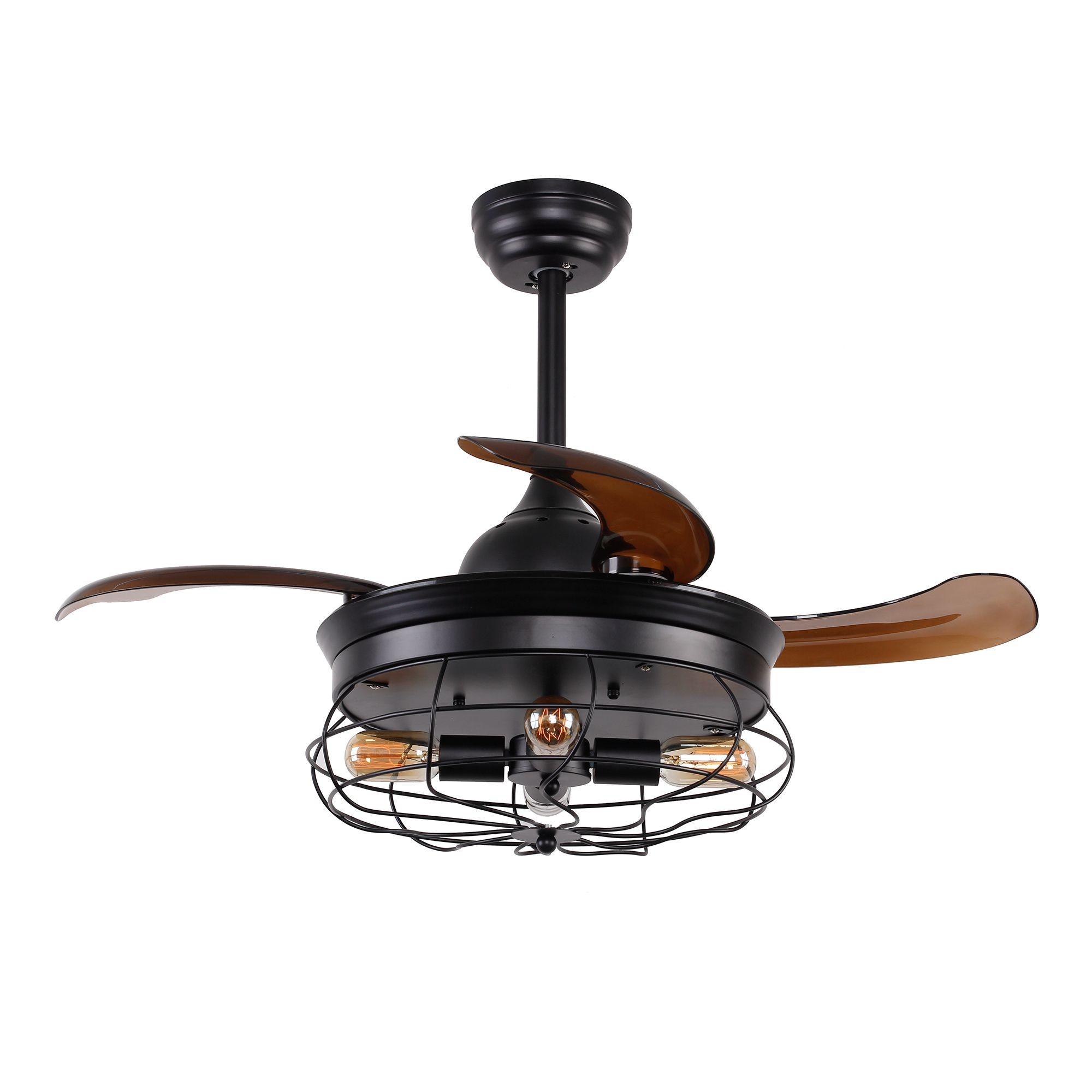 36 5 Belote Industrial 4 Blade Ceiling Fan With Remote Black